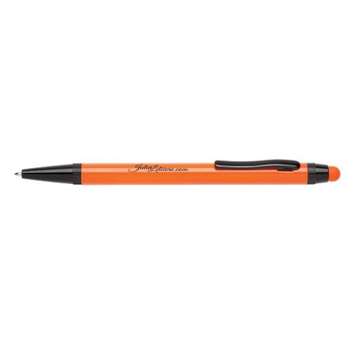 Orange stylus penna med tryck